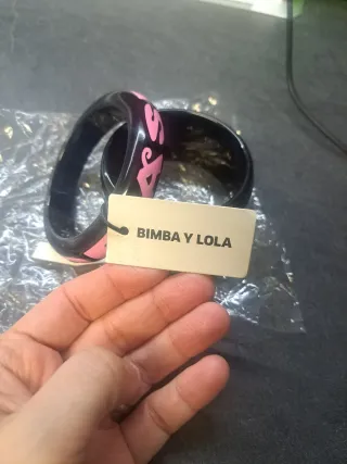 Bimba y Lola Pulseras Rígidas Negras y Rosas