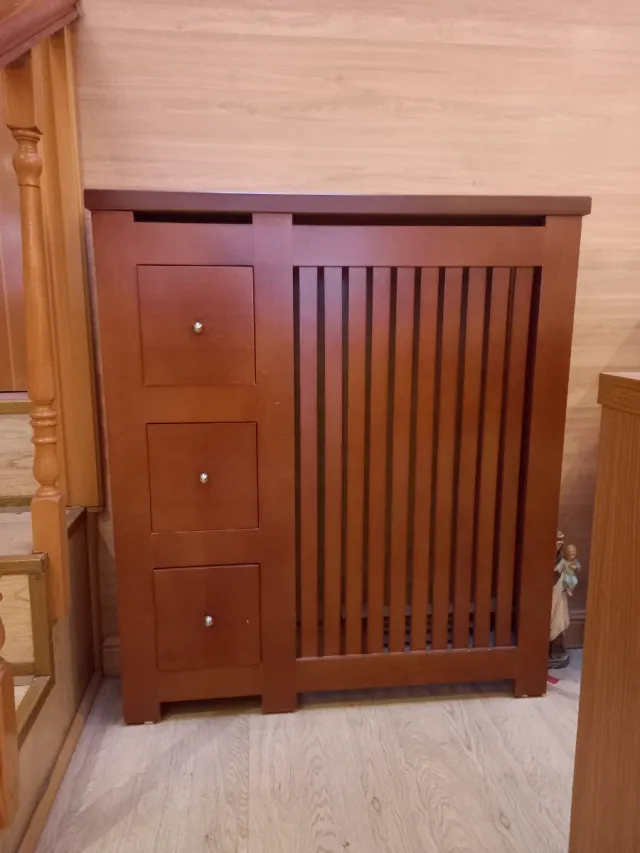 Mueble cubrerradiador cerezo 3 cajones
