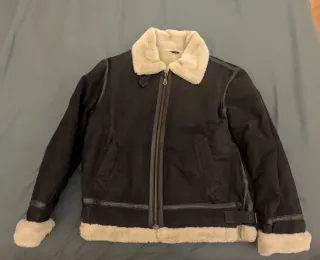 Chaqueta aviador piel forro beige