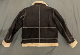 Chaqueta aviador piel forro beige