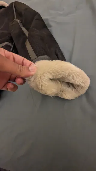 Chaqueta aviador piel forro beige