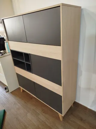 Mueble Comedor Madera y Cristal