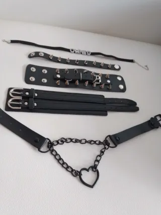 Conjunto Punk: Pulseras y Gargantillas