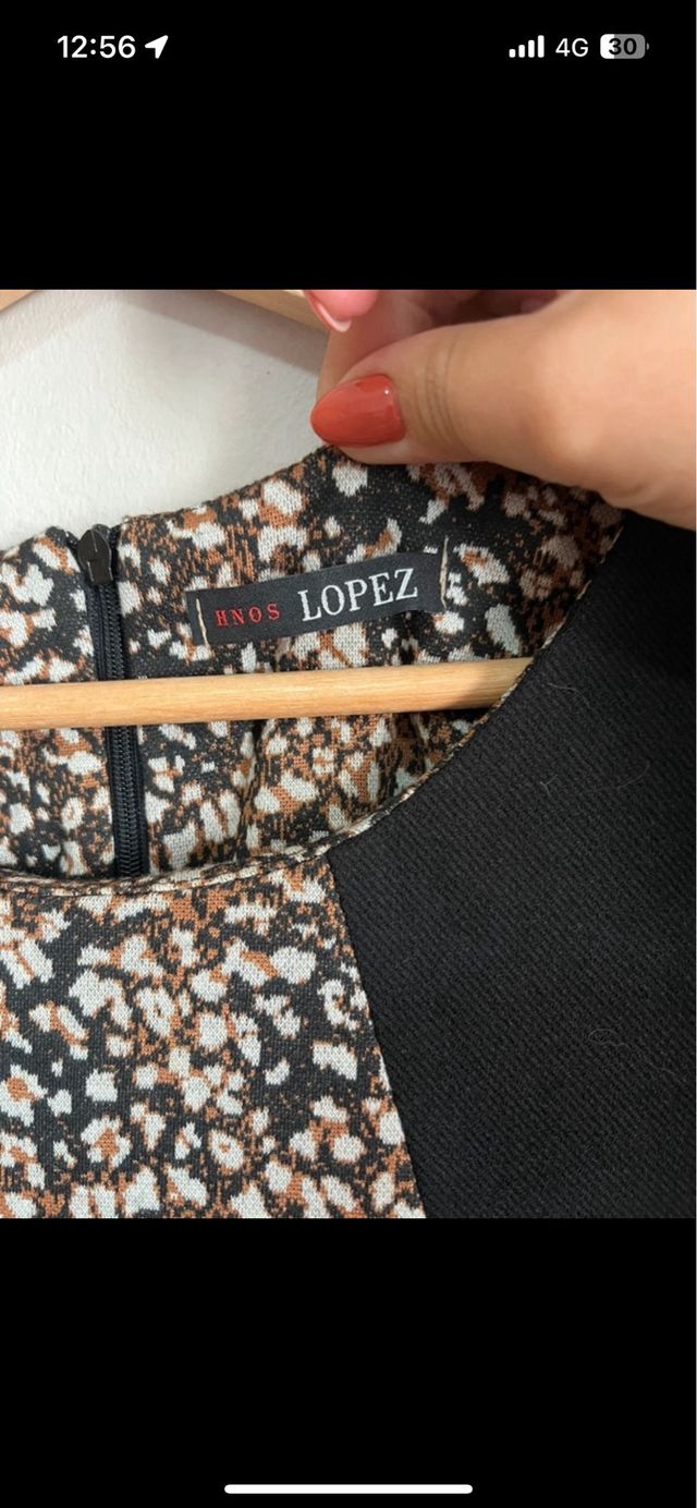 Vestido elegante marrón y negro