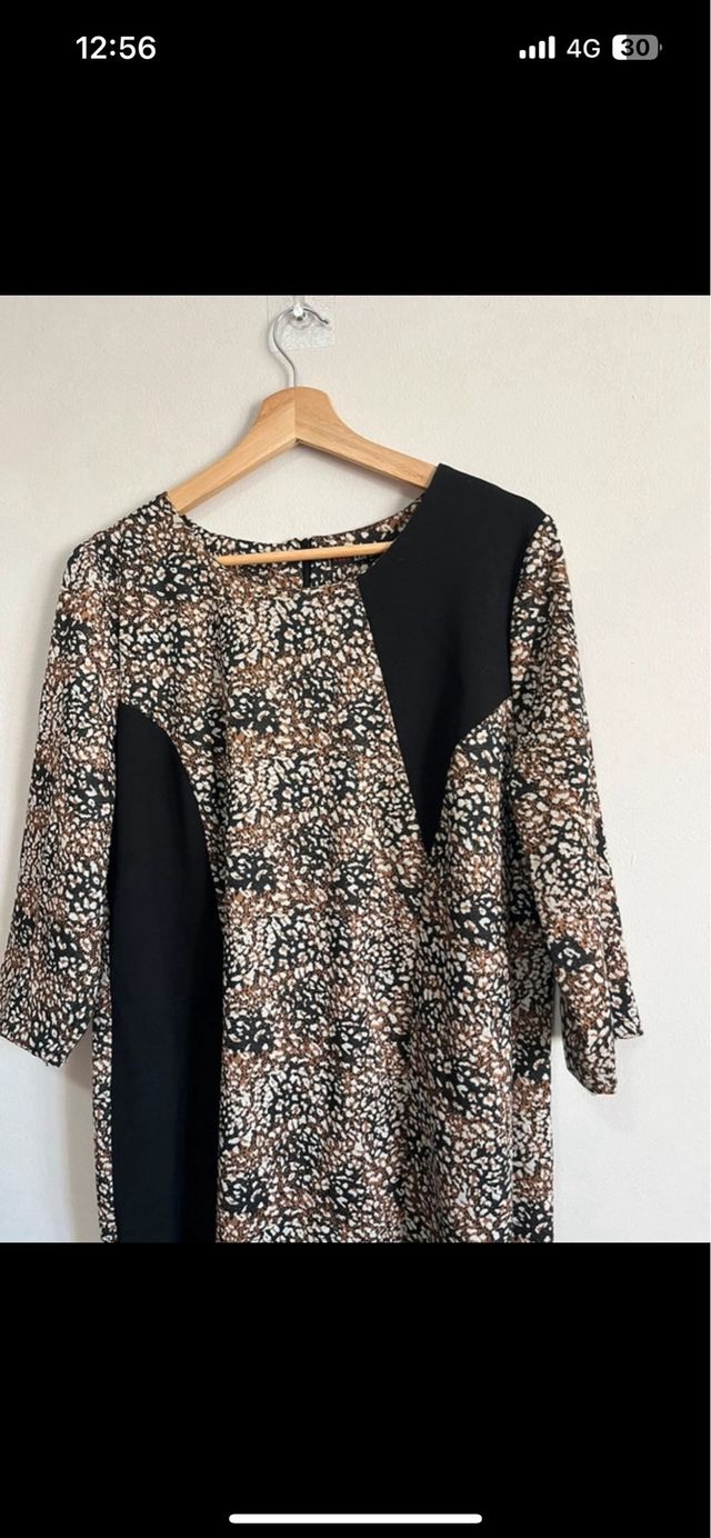 Vestido elegante marrón y negro