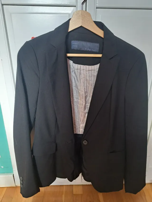 Americana Zara Basic Negra Talla 40