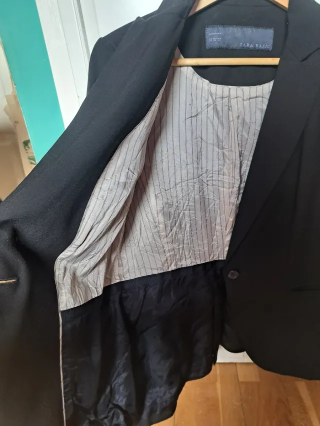 Americana Zara Basic Negra Talla 40