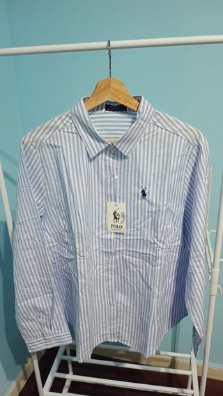 Camisa Polo Ralph Lauren Rayas Azul Blanco unisex