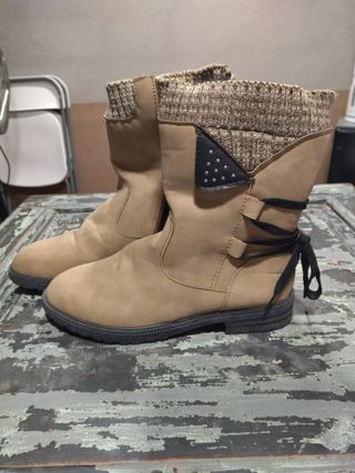 Botas mujer beige/marrón talla 40