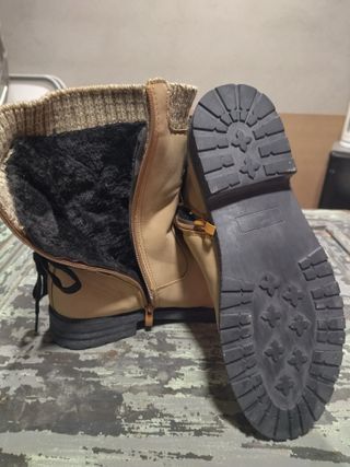 Botas mujer beige/marrón talla 40