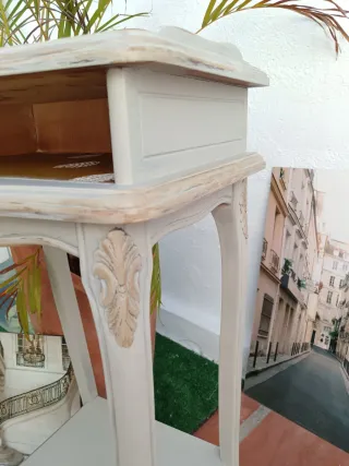 Mesita auxiliar vintage Shabby chic 84x43x34