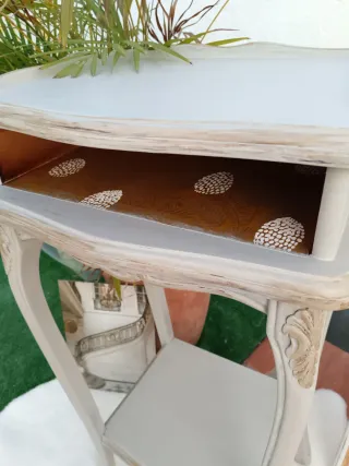 Mesita auxiliar vintage Shabby chic 84x43x34