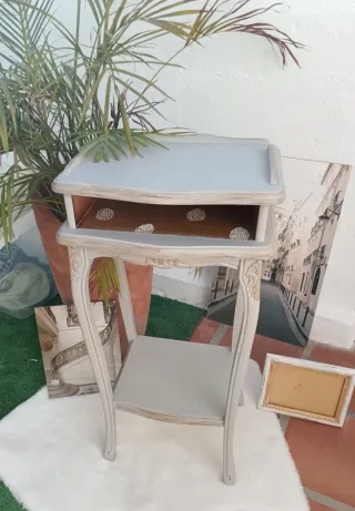 Mesita auxiliar vintage Shabby chic 84x43x34