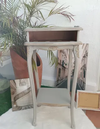 Mesita auxiliar vintage Shabby chic 84x43x34
