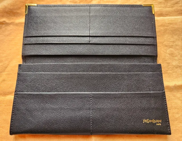 Billetero YSL Negro con puntas doradas