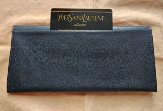 ORIGINAL Billetero YSL Negro con puntas doradas