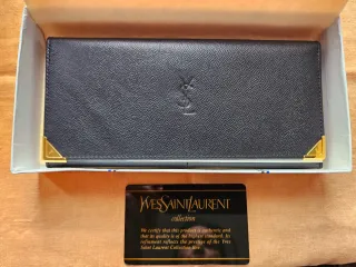 ORIGINAL Billetero YSL Negro con puntas doradas