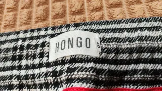 Calça Senhora xadrez cinza e branca