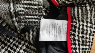 Calça Senhora xadrez cinza e branca