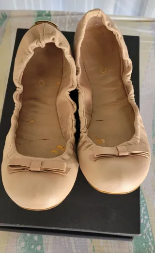 Bailarinas de piel beige