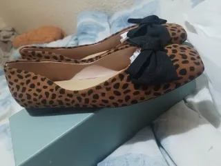 Bailarinas C.Paravano punta cuadrada lazo 38.5