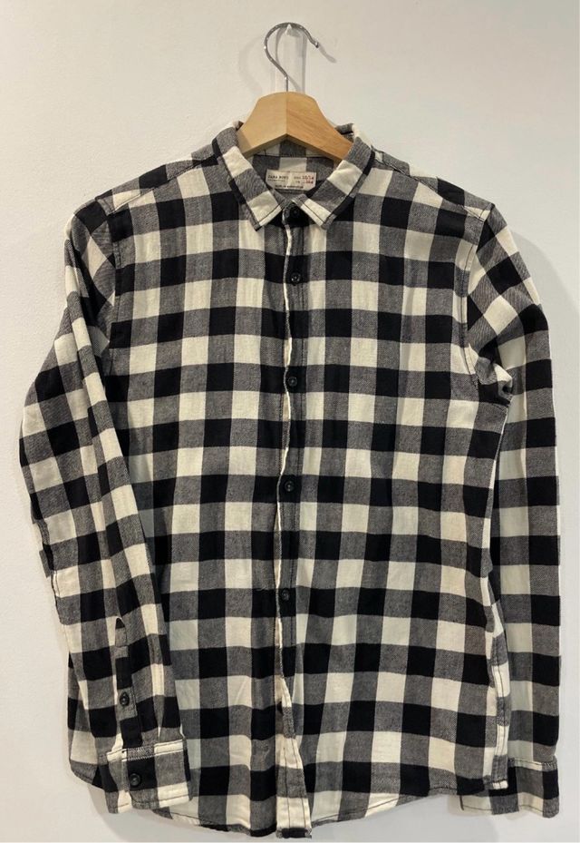 Camisa cuadros niño B/N Talla 13/14 años