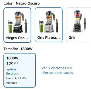 2 Batidora AMZCHEF 1800W 2en1, 1,85l+600ml