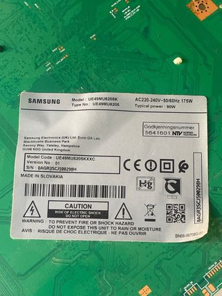 placa base + alimentación Samsung UE49MU6205K TV