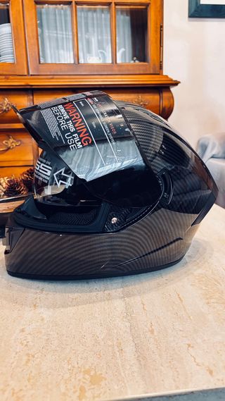 Casco Moto Carbono + Guantes + Intercomunicador