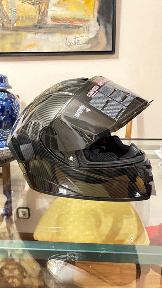 Casco Moto Carbono + Guantes + Intercomunicador