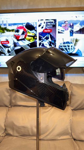 Casco Moto Carbono + Guantes + Intercomunicador