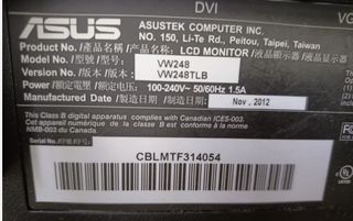Monitor ASUS nero