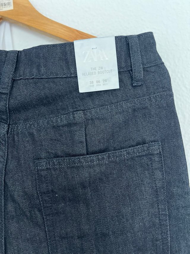 Vaqueros Zara Talla 38 Azul Oscuro