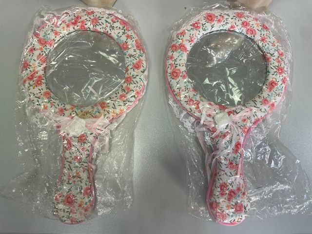 Espejos decorativos con palomas de porcelana