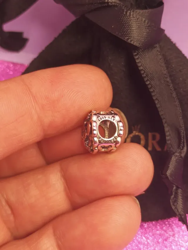 Charm Pandora Azul y Plateado