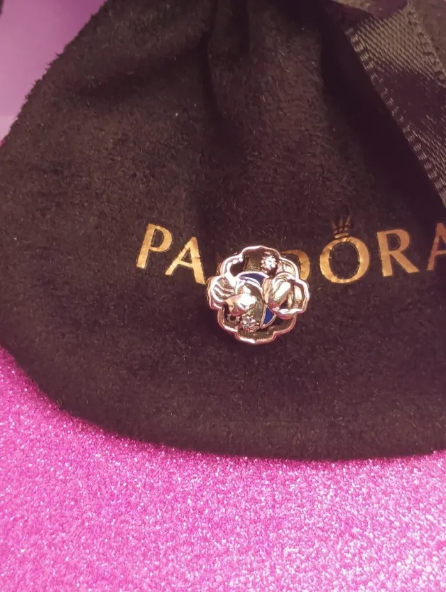 Charm Pandora Azul y Plateado