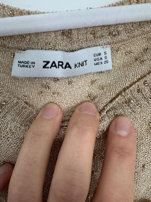 Top fiesta dorado con brillos