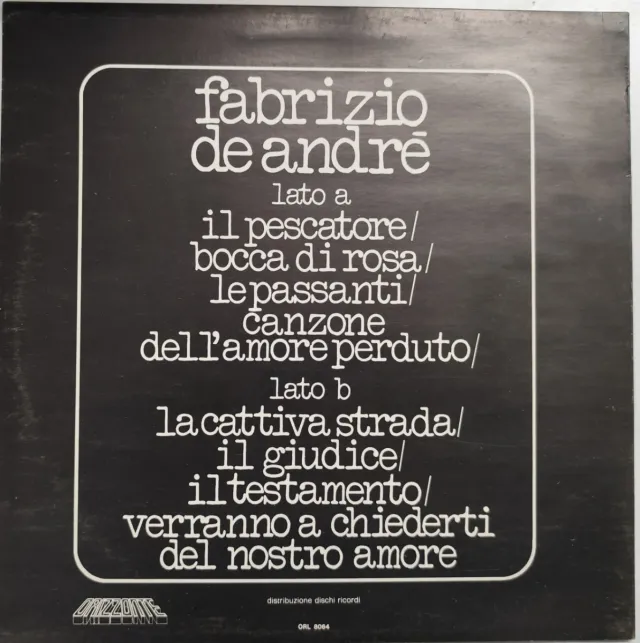 LP Fabrizio De André - Vinile