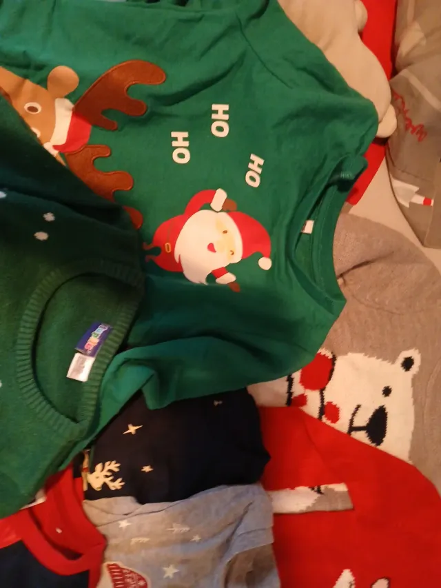 Lote jerseys infantiles Navidad T.98/110 y 110/1