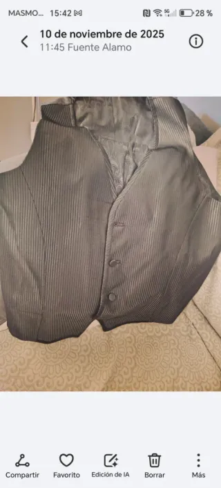 Traje de 3 piezas negro y gris