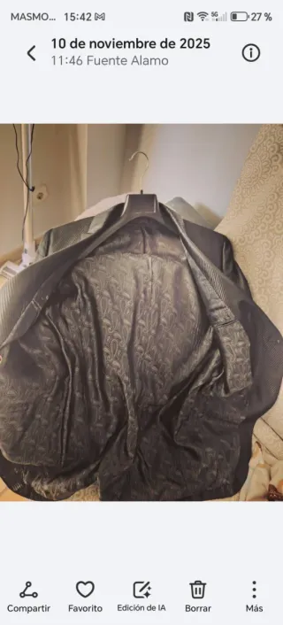 Traje de 3 piezas negro y gris