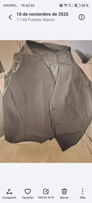 Traje de 3 piezas negro y gris