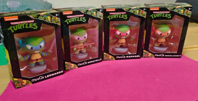 Tortugas Ninja Mini Qs Set de 4 Figuras Completo