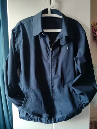 Cazadora de lona azul