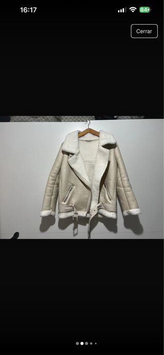 Chaqueta Biker Beige con Borrego