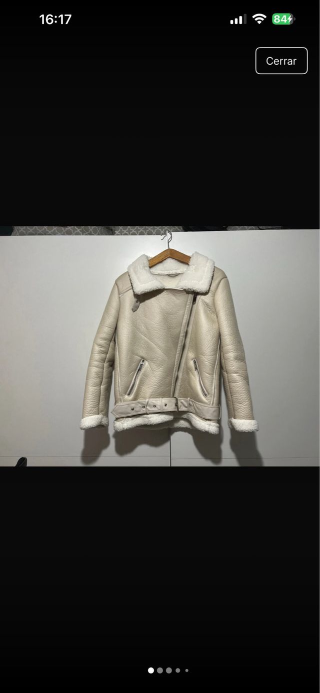 Chaqueta Biker Beige con Borrego