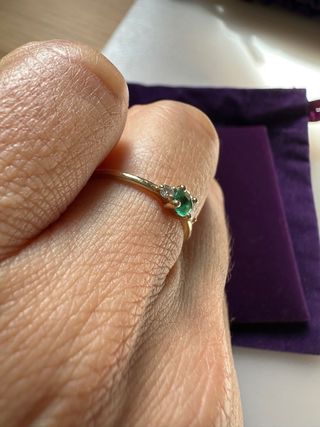 Anillo Aristocrazy Oro Esmeralda Brillantes