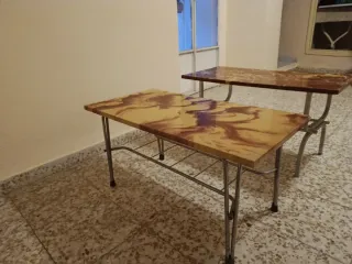 Mesitas de salón madera y metal