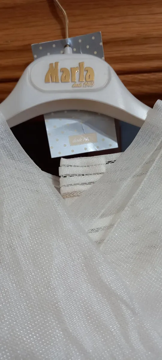 Vestido de Comunión Marla Blanco y Beige