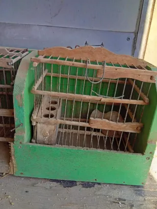 Jaulas pájaros madera antigua